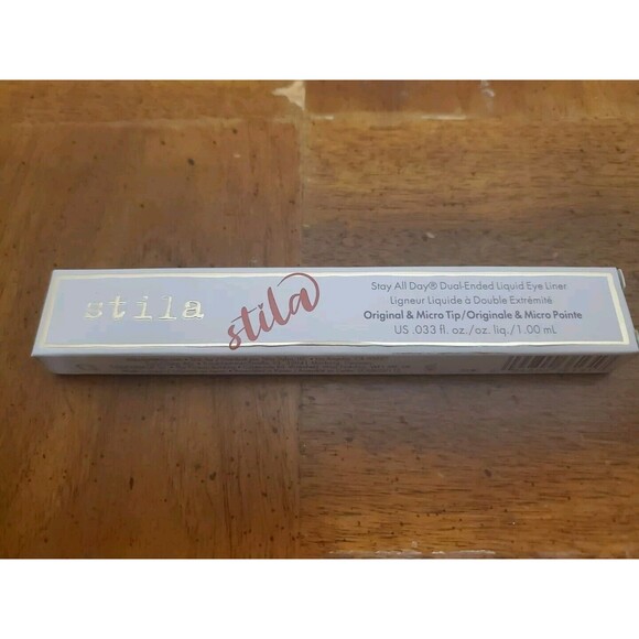 Intense Black/ Mai Tai ~ Stila Stay All Day Dual-Ended Liquid Eyeliner Micro Tip - Picture 1 of 5